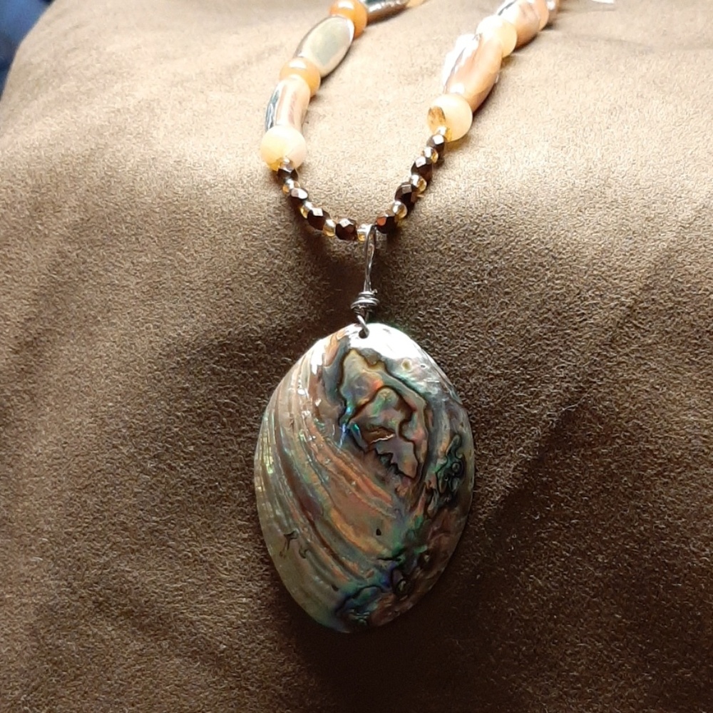 Abalone with mother of pearl necklace